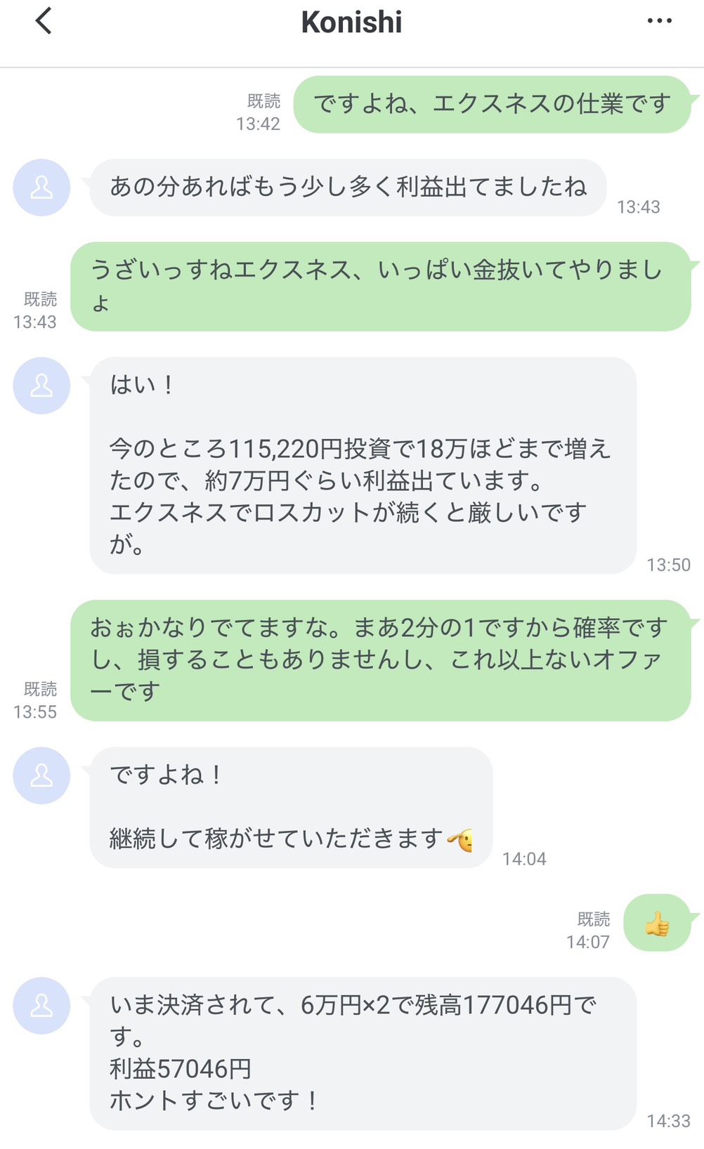 投資18万まで増えた利益報告